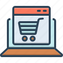 cart, ecommerce, laptop, online, shopping, trolley