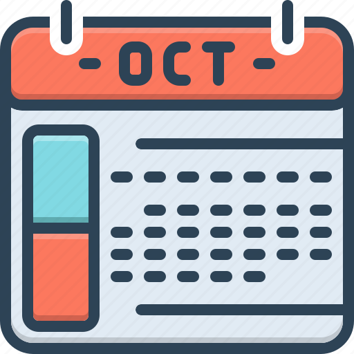 October, oct, calendar, scheduler, organizer, reminder, deadline icon - Download on Iconfinder