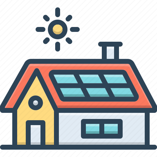Panels, house, home, sun, renewable, electricity, conservation icon - Download on Iconfinder