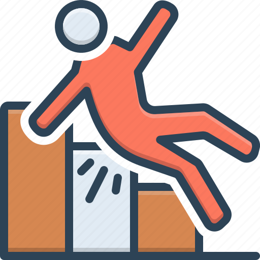 Collapse, downfall, downhill, fall, slip, spill, tumble icon - Download on Iconfinder
