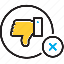 no, negative, refusal, rejection, thumbs down, unassertive, dislike