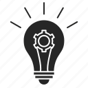 art, bulb, design, gear, idea