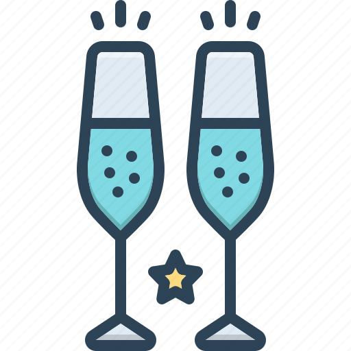 Alcohol, celebrate, champagne glasses, drunk, toast, wine, wineglass icon - Download on Iconfinder