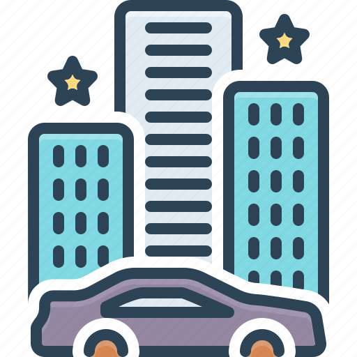 Car, hotel, eventuality, eventually, building, lastly, in conclusion icon - Download on Iconfinder