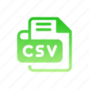 csv, format, archive, document, file