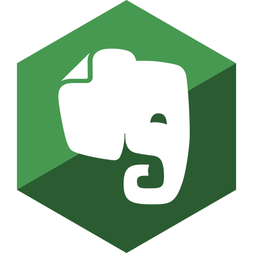 Evernote, gloss, hexagon, media, social icon - Free download