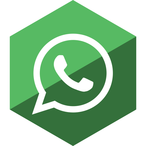 Gloss, hexagon, media, social, whatsapp icon - Free download