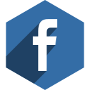 facebook, hexagon, media, shadow, social