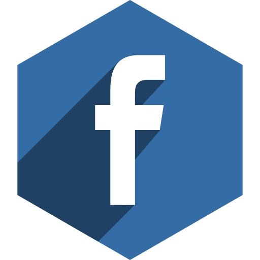 Facebook, hexagon, media, shadow, social icon - Free download