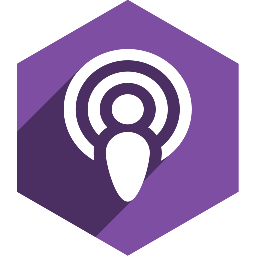 Hexagon, media, podcast, shadow, social icon - Free download