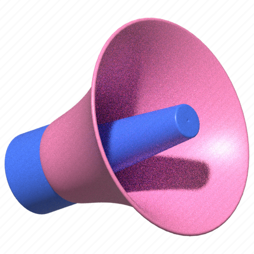 Announcement, marketing, advertising, media, bullhorn, loudspeaker 3D illustration - Download on Iconfinder