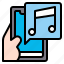 music, note, app, smartphone, mobile, technology 