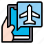 plane, app, smartphone, mobile, technology 