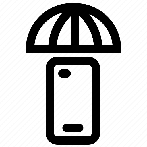 Mobile, phone, smartphone, umbrella, protection, insurance, security icon - Download on Iconfinder