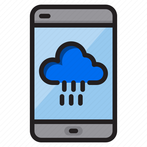 Cloud, mobile, rain, computer, technology icon - Download on Iconfinder