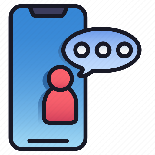 Lineal, mobile, chat, message, social, application icon - Download on Iconfinder