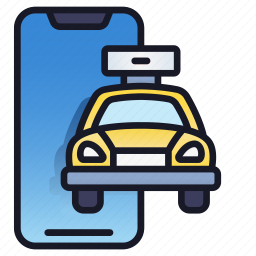 Lineal, mobile, taxi, travel, transport, application icon - Download on Iconfinder