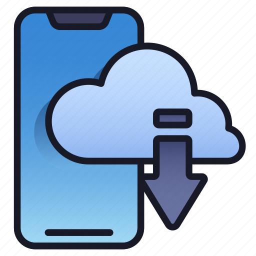 Lineal, mobile, cloud, network, storage, internet icon - Download on Iconfinder