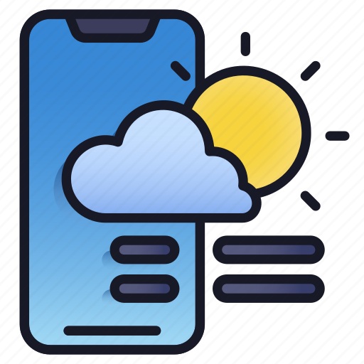 Lineal, mobile, weather, application, widget, cloud icon - Download on Iconfinder