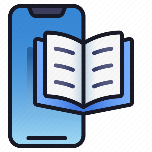 Lineal, mobile, book, library, education, e-book icon - Download on Iconfinder