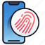 lineal, mobile, fingerprint, scanner, security, technology 