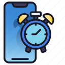 lineal, mobile, clock, time, application, alarm