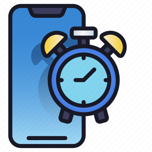Lineal, mobile, clock, time, application, alarm icon - Download on Iconfinder
