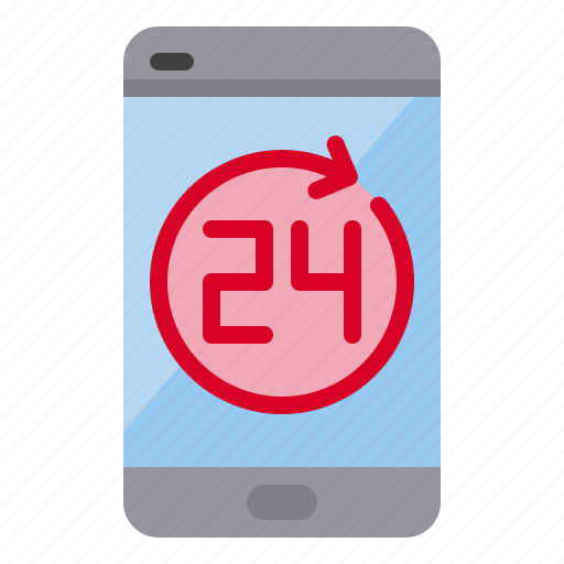 24hr, mobile, service, time icon - Download on Iconfinder