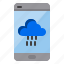 cloud, mobile, rain, computer, data 