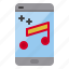 mobile, music, note, play 