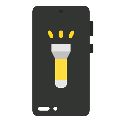 Flashlight, ui, torch, smartphone, illumination, light, cell icon - Free download