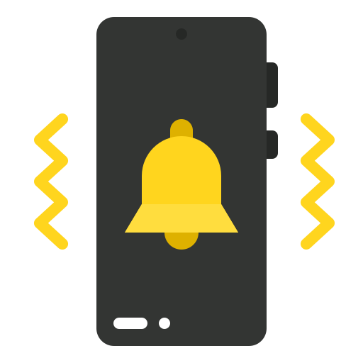 Notification, bell, smartphone, notice, alert, ui, alarm icon - Free download