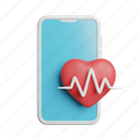 phone, cardiogram, front, heartbeat, medical 