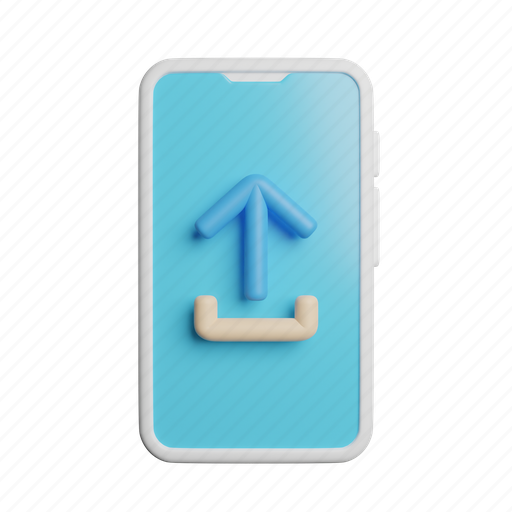 Phone, upload, front 3D illustration - Download on Iconfinder