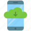 app, cloud, download, mobile, phone, smartphone, storage 