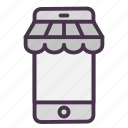 market, mobile, online store, phone, shopping, store