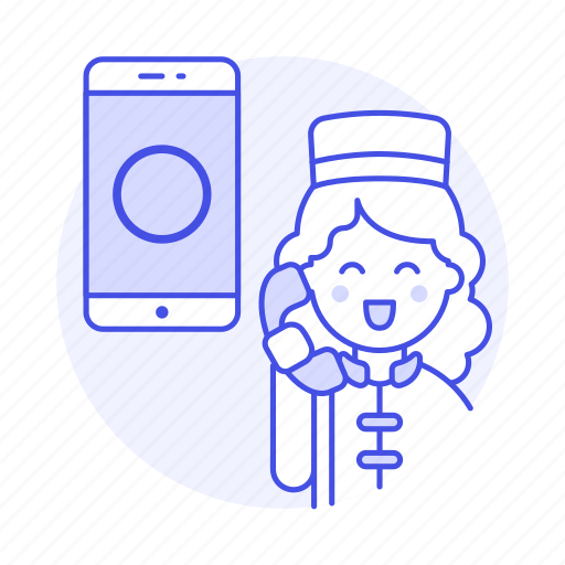 Assistant, attendant, auto, bellboy, customer, female, mobile icon - Download on Iconfinder