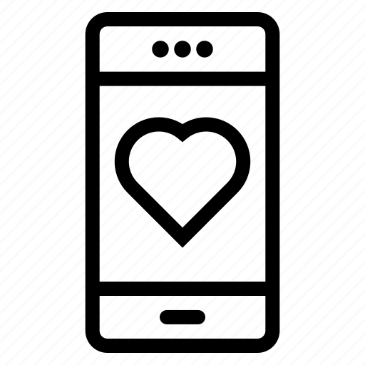 Mobile, phone, like, favorite, love, romance, valentine icon - Download on Iconfinder