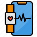 healthcare, heart, mobile, phone, rate, smartwatch