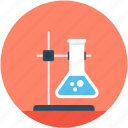 conical flask, flask, flask stand, lab experiment, research