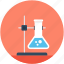 conical flask, flask, flask stand, lab experiment, research 