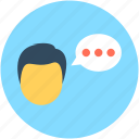 chat balloon, communication, speaking, talking, user