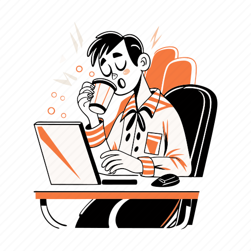 Sleep, man, coffe, work, study, laptop, business icon - Download on Iconfinder