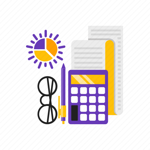 Accouting, calculator, chart, pen icon - Download on Iconfinder