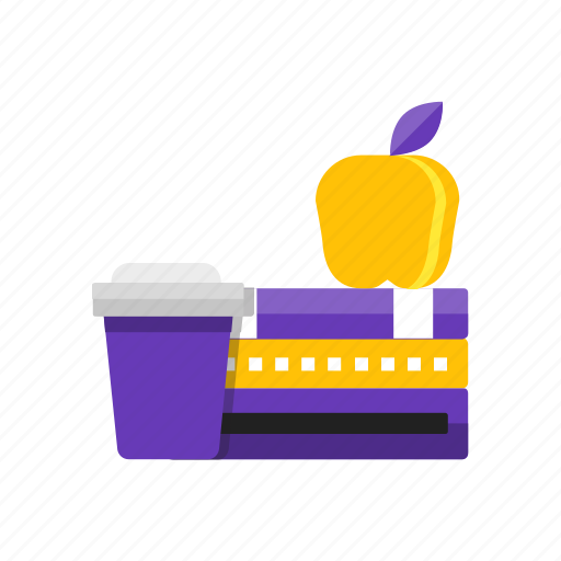 Apple, books, coffee, desk, student icon - Download on Iconfinder