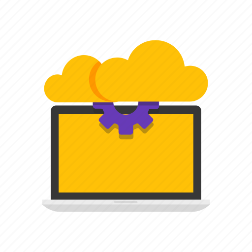 Cloud, computing, gear, laptop icon - Download on Iconfinder