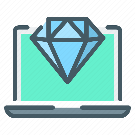 Clean, clean code, code, coding, diamond, laptop icon - Download on Iconfinder