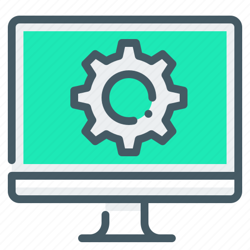 Cogwheel, computer, computer techologies, gear, monitor, technology icon - Download on Iconfinder
