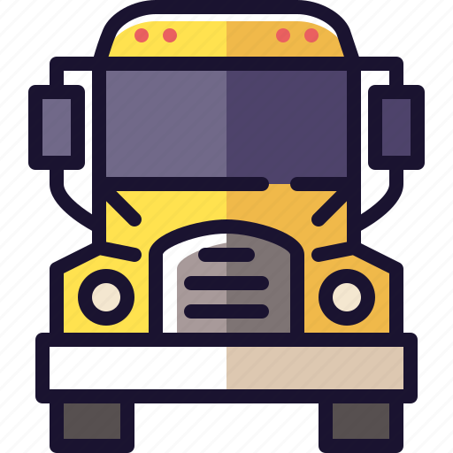 Bus, front, school, semi, truck, vehicle icon - Download on Iconfinder