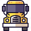 bus, front, school, semi, truck, vehicle 